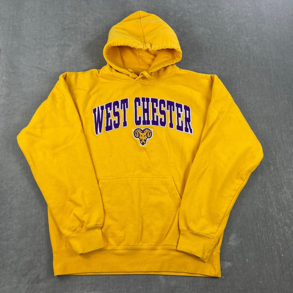 West Chester Golden Rams Old Varsity Brand Mens Small Yellow Hoodie Sweatshirt